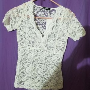 ❤❤White floral see through